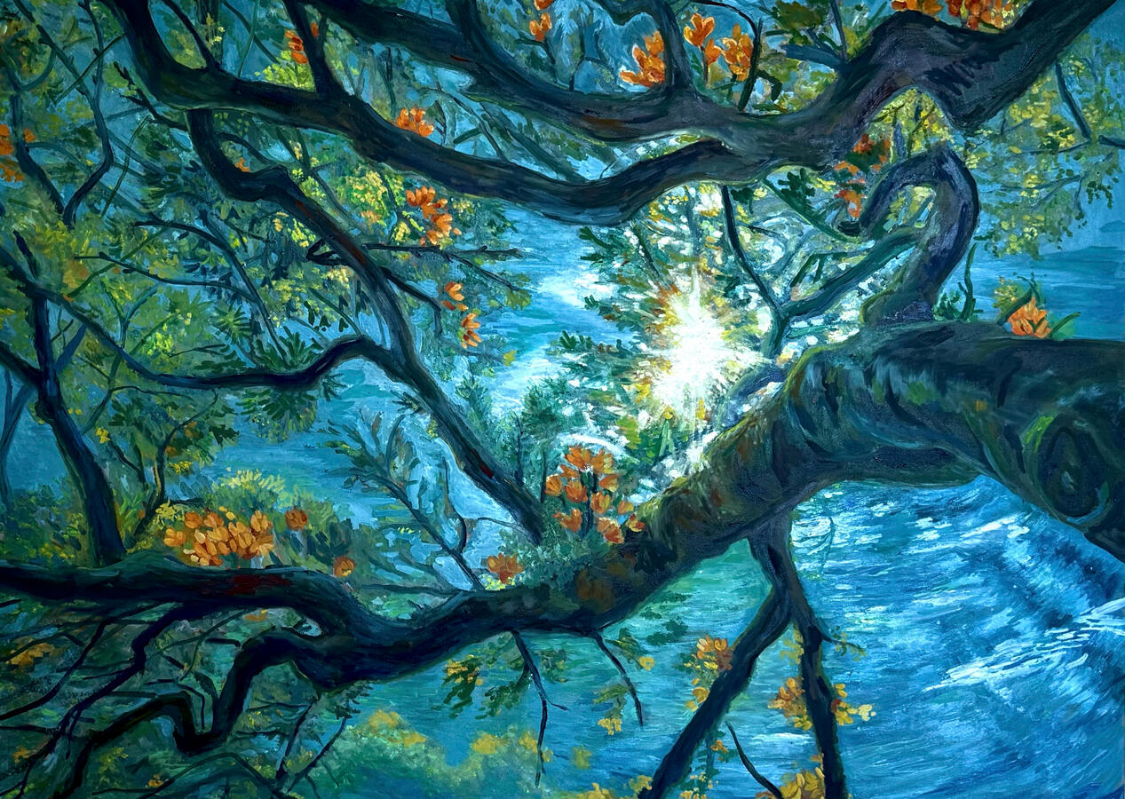 Sunken Blooms. 36x48" Oil on canvas. 2026. Unavailable