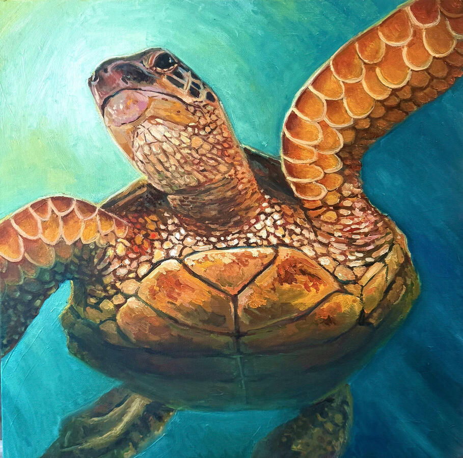 Sunlit Ascent. 20x20" oil on canvas. Unavailable
