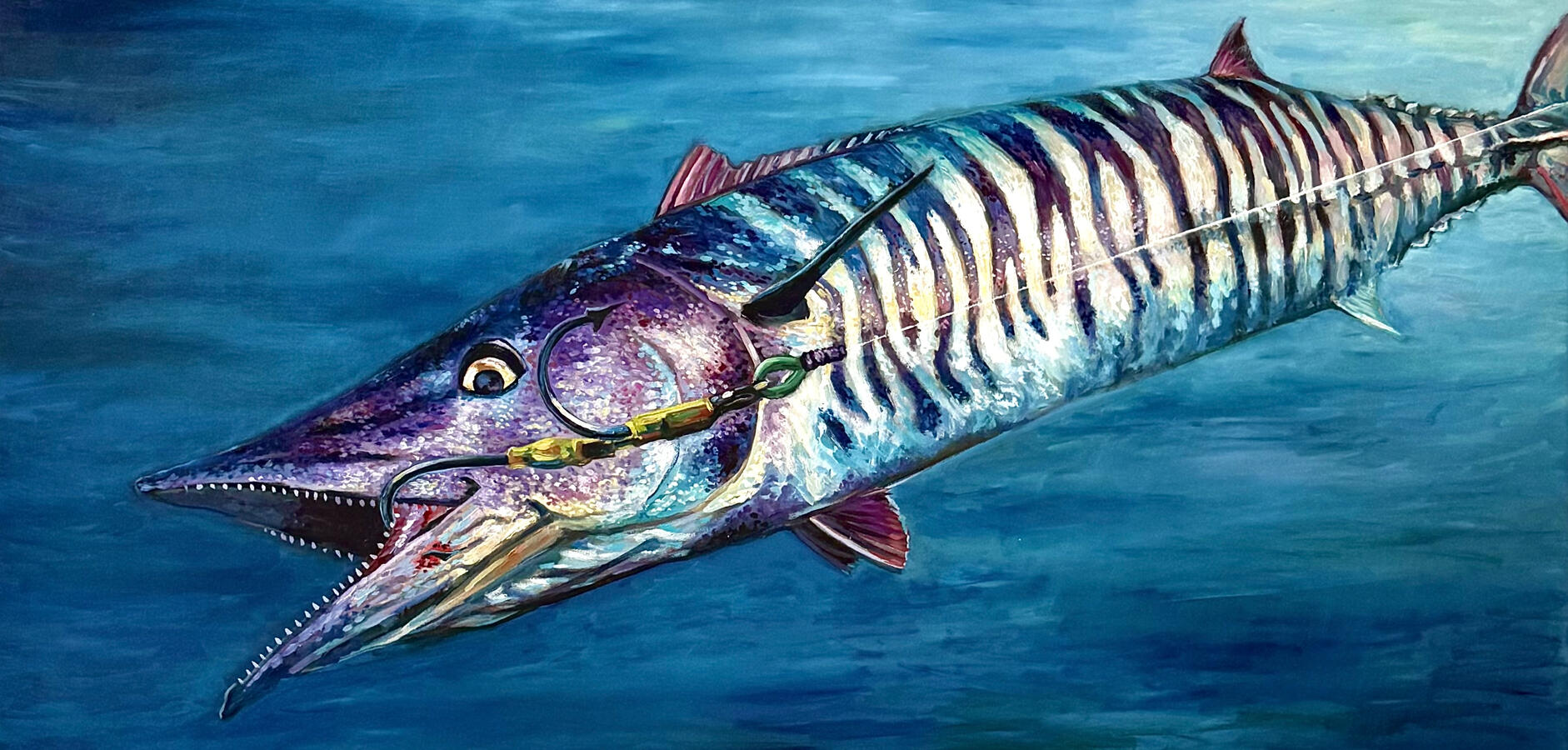 Wahoo. 48x24" oil on canvas. 2026. Unavailable