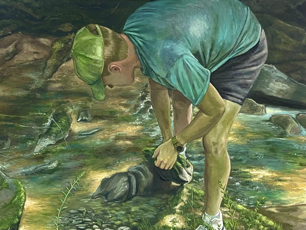 No Stone Left Unturned, 36x48x2" Oil on Linen. 2024